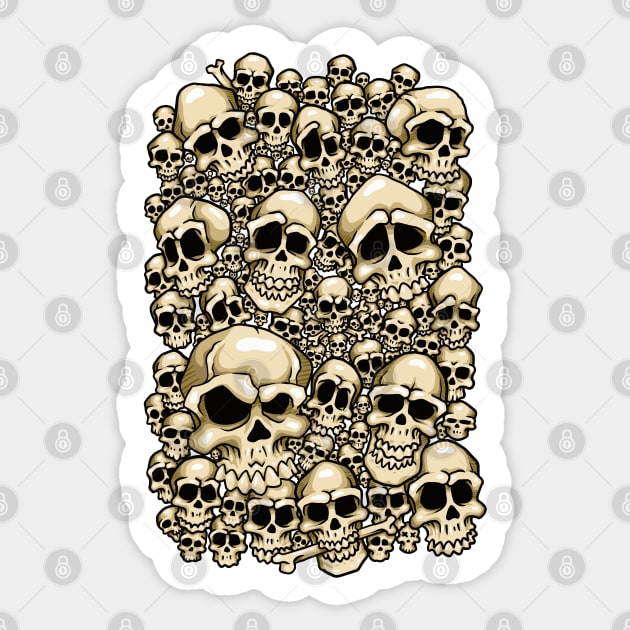 Pile of Skulls Sticker by Laughin' Bones